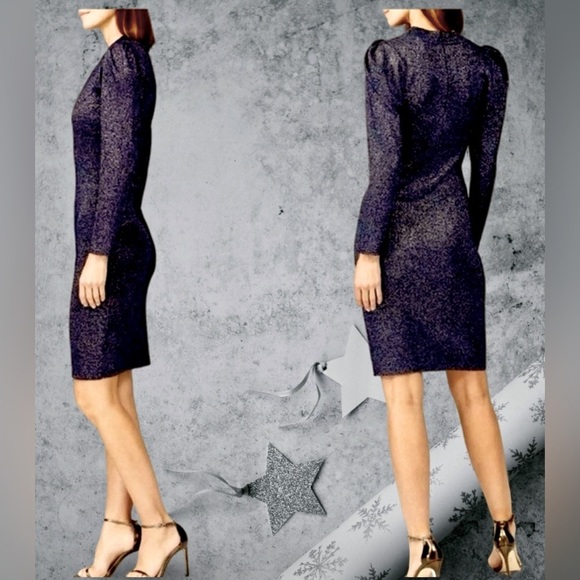 SACHIN & BABI 🦋Sz 2🦋THE REAL REAL🦋AMELIE METALLIC KNIT SWEATER DRESS $315 NEW - Picture 4 of 7